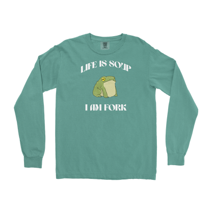 Comfort Colors Long Sleeve I Am Fork  in Light-Green