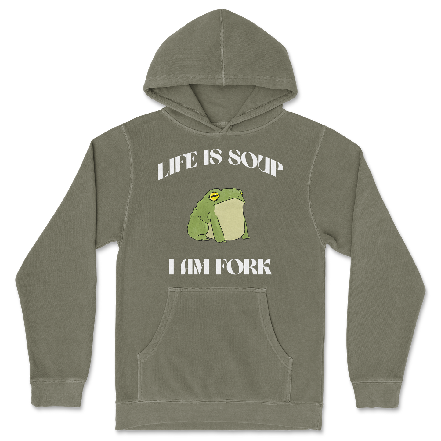 Independent Clothing Co. Hoodie Life is Soup in Olive