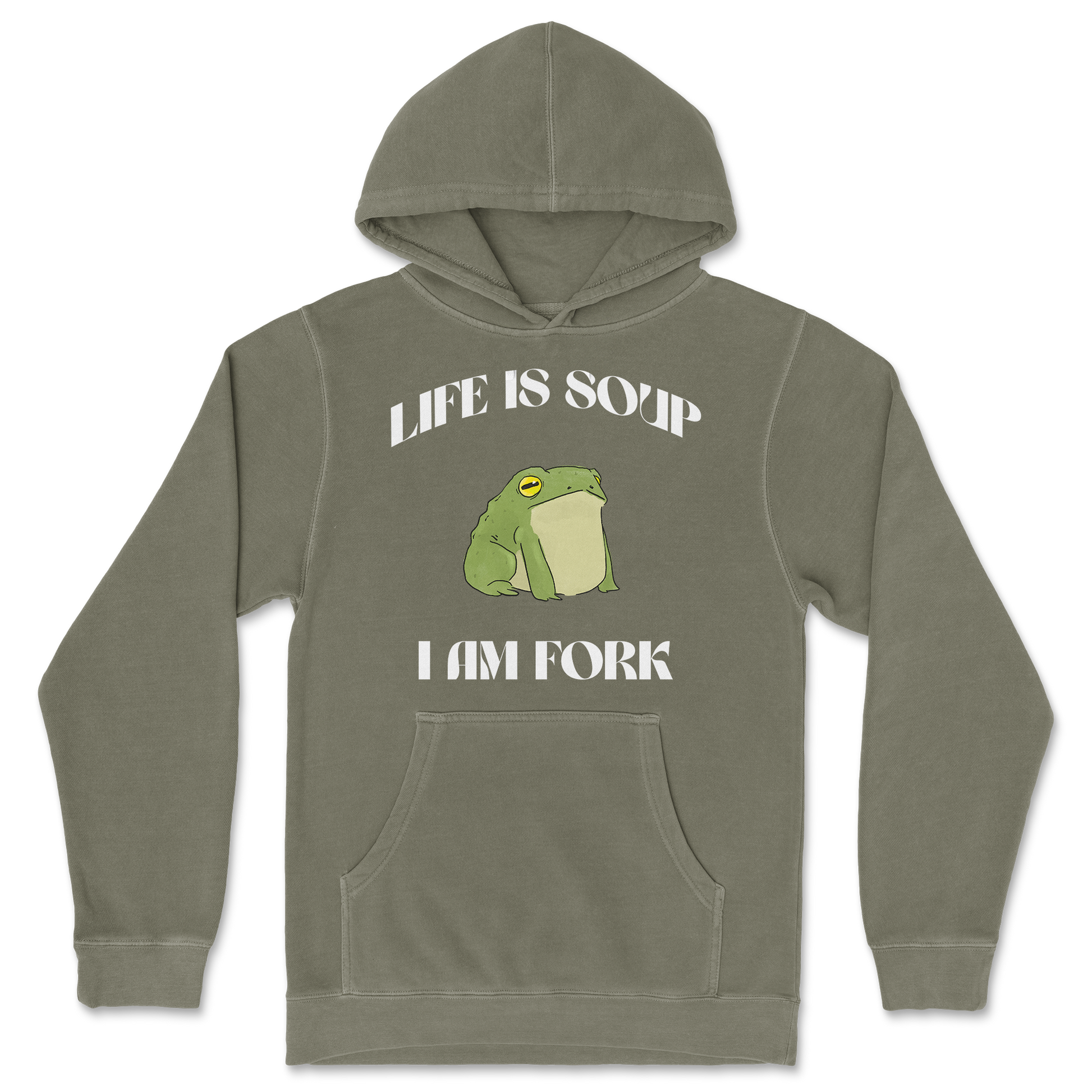 Independent Clothing Co. Hoodie Life is Soup in Olive