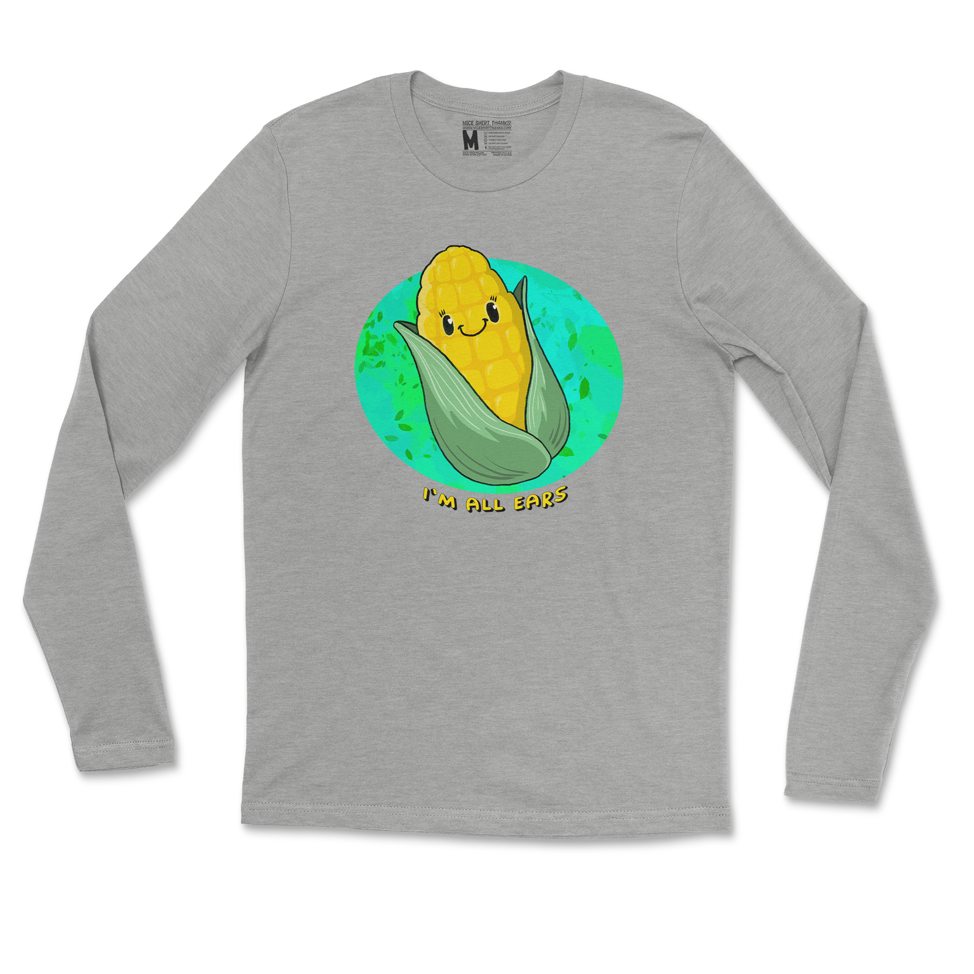 Gildan SoftStyle Long Sleeve Mmm Corn in Sports Grey