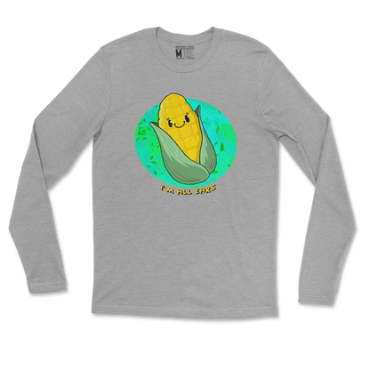 Gildan SoftStyle Long Sleeve Mmm Corn in Sports Grey