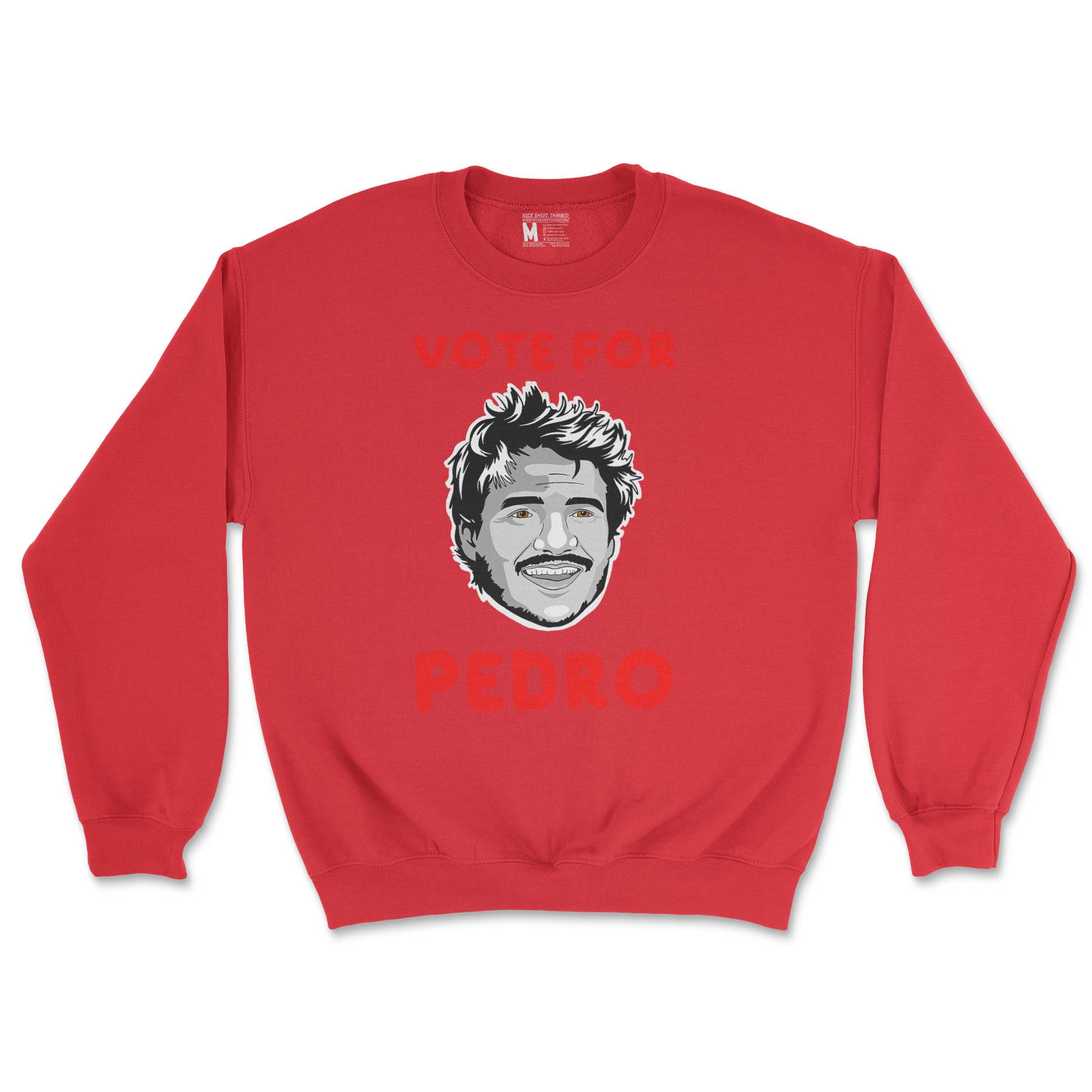 Gildan SoftStyle Crew Neck Vote For Pedro in Red