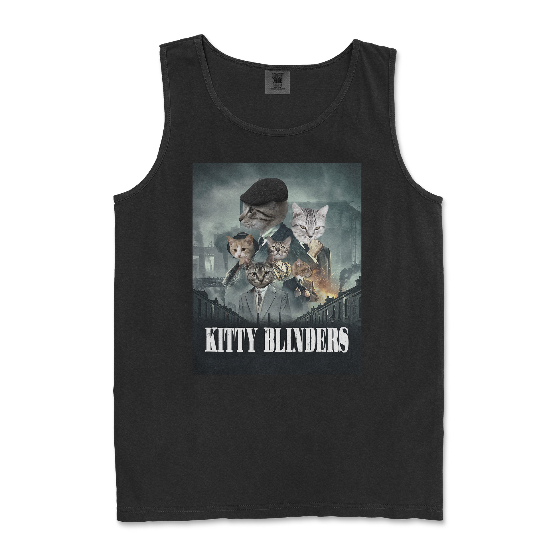 Comfort Colors Tank Top Kitty Blinders in Black