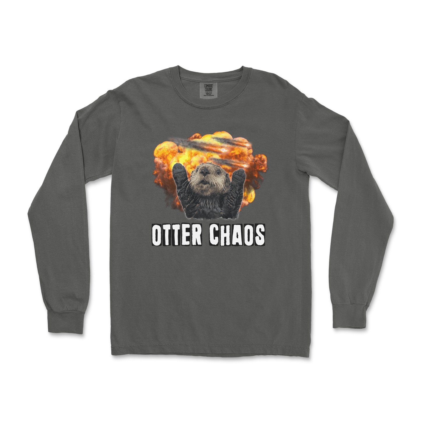 Comfort Colors Long Sleeve Otter Chaos in Pepper