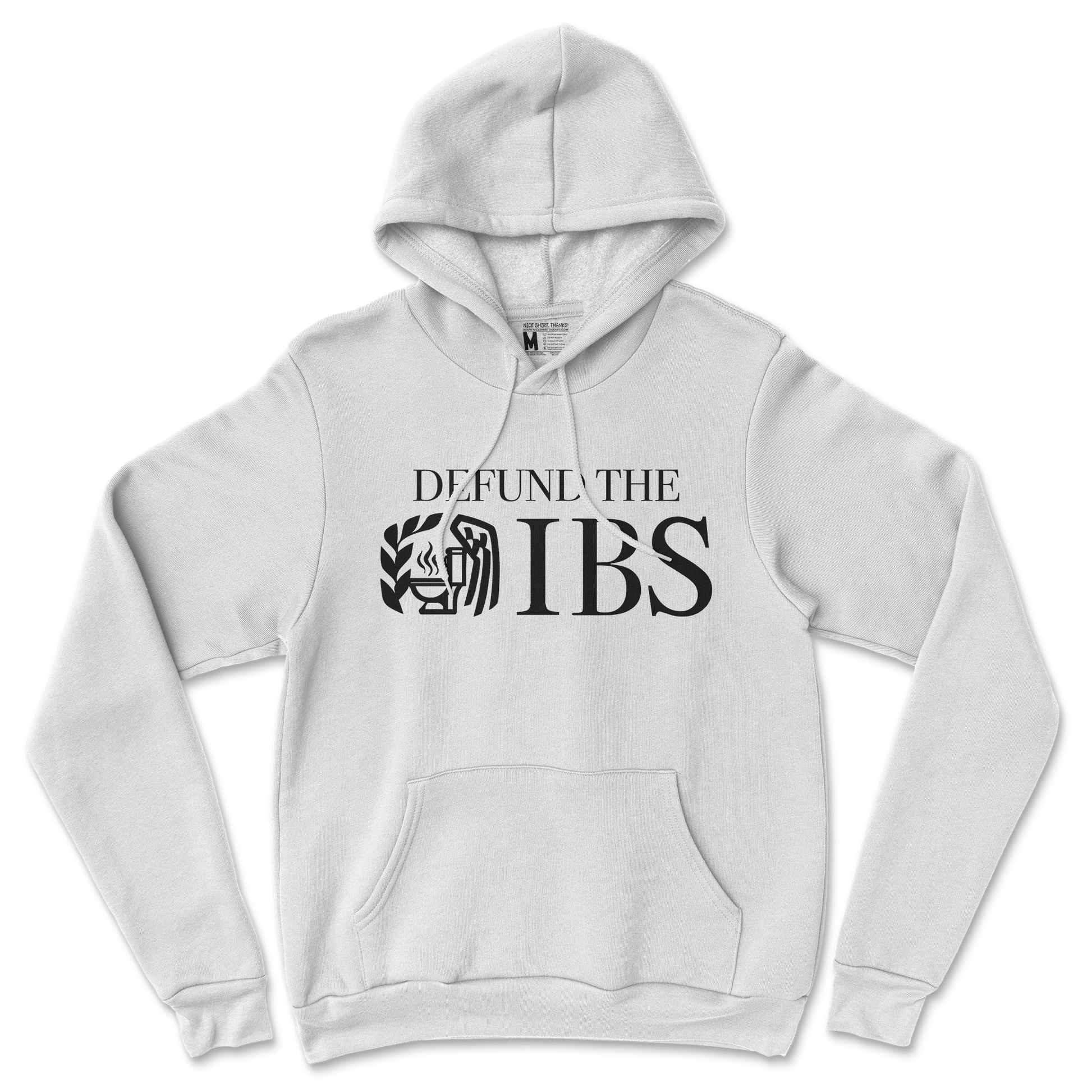 Gildan SoftStyle Hoodie Defund The IBS in White