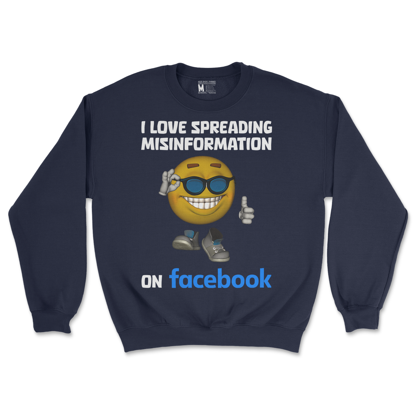 Gildan SoftStyle Crew Neck Spreadin Misinformation in Navy