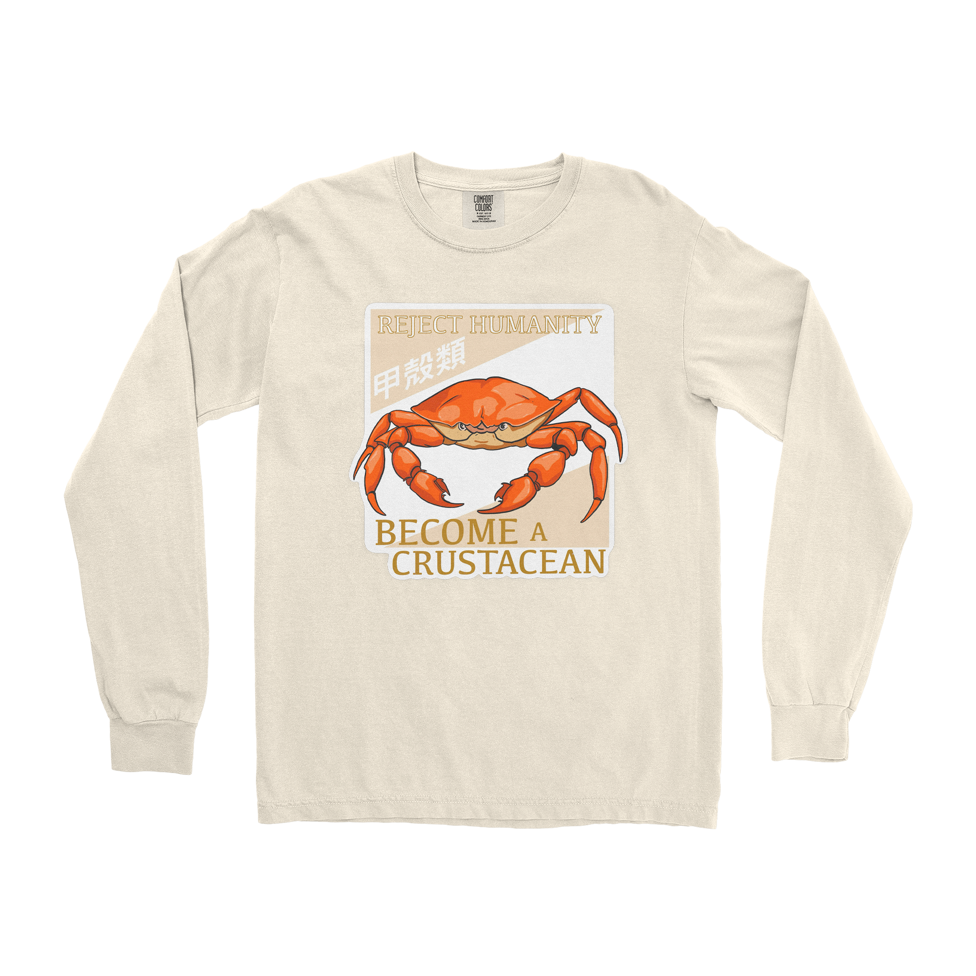 Comfort Colors Long Sleeve Embrace the Crab in Ivory