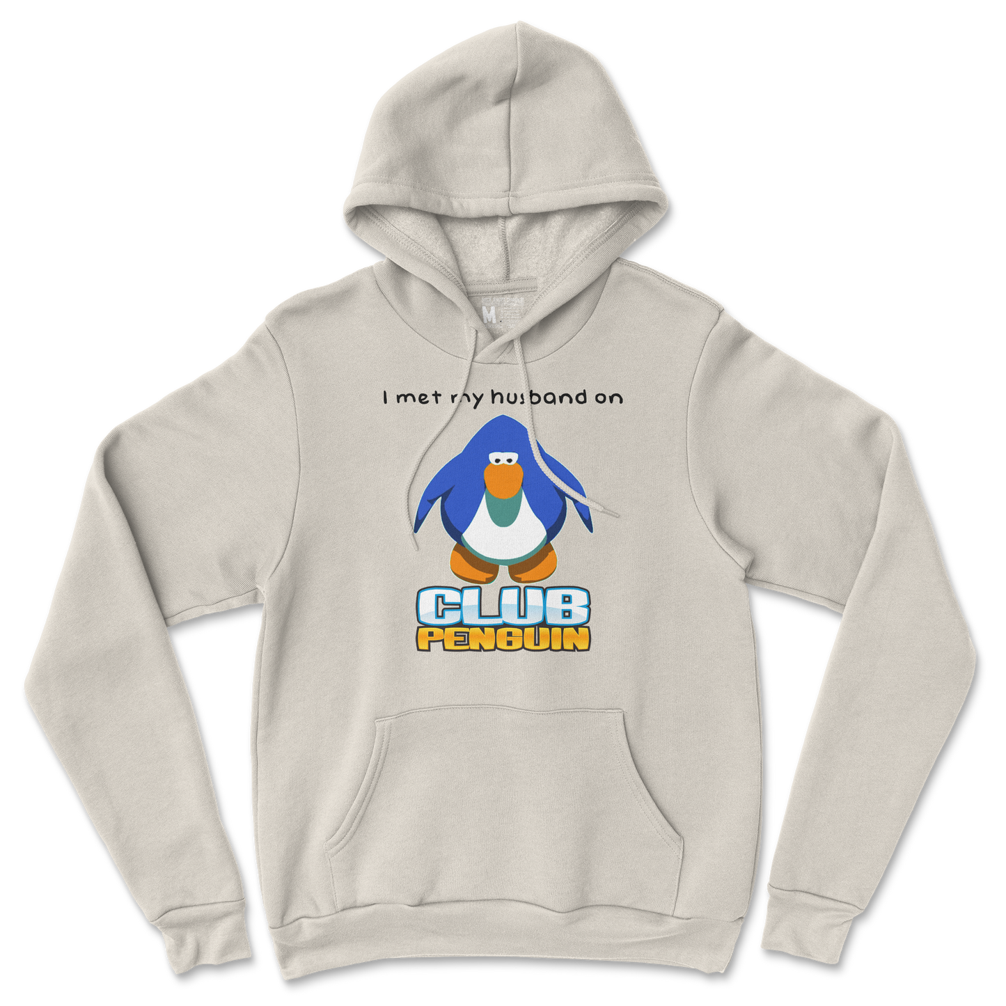 Gildan SoftStyle Hoodie Club Penguin Husband  in Sand