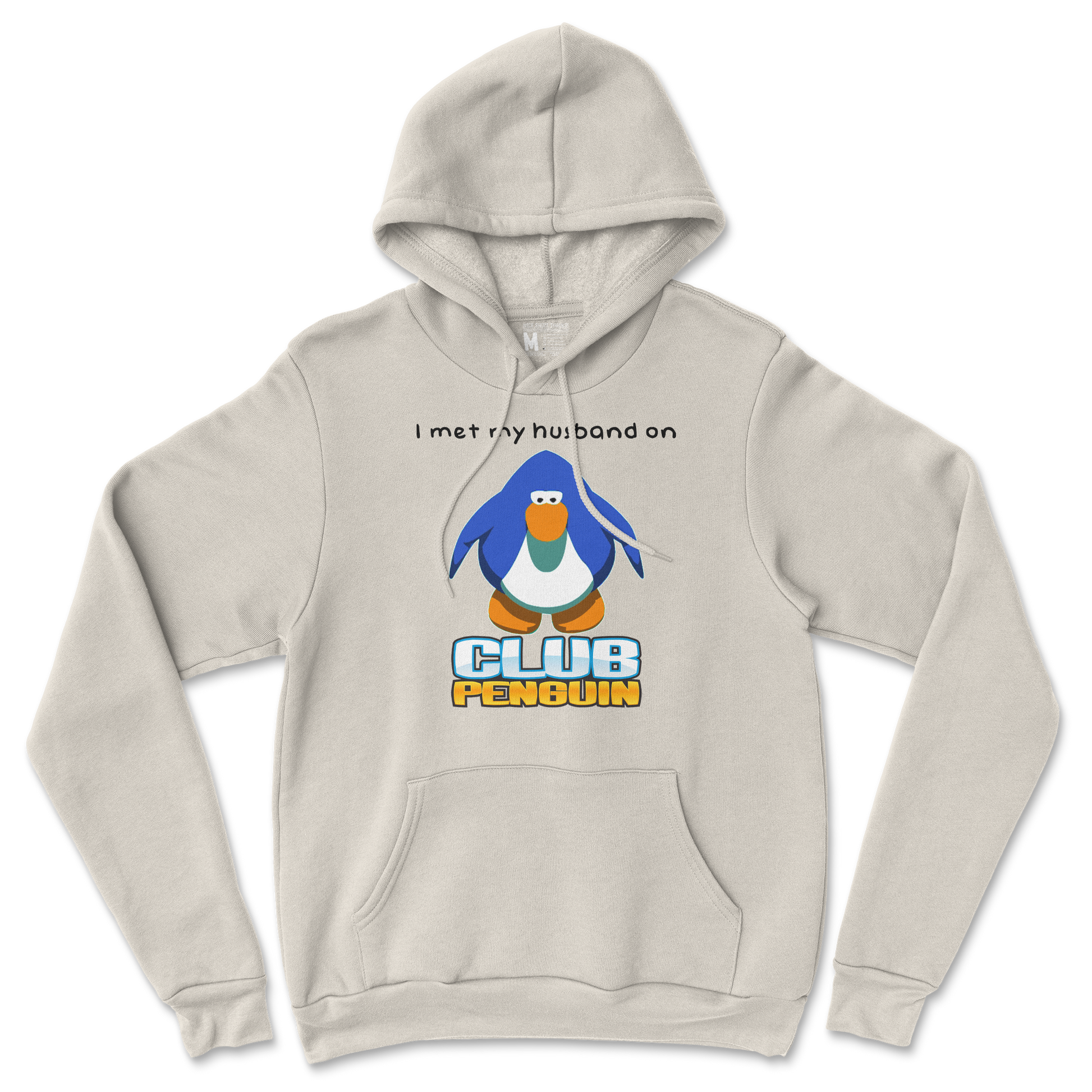 Gildan SoftStyle Hoodie Club Penguin Husband  in Sand