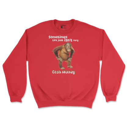 Gildan SoftStyle Crew Neck Cash Money Monkey  in Red