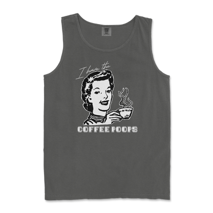 Comfort Colors Tank Top Coffee Poops  in Pepper