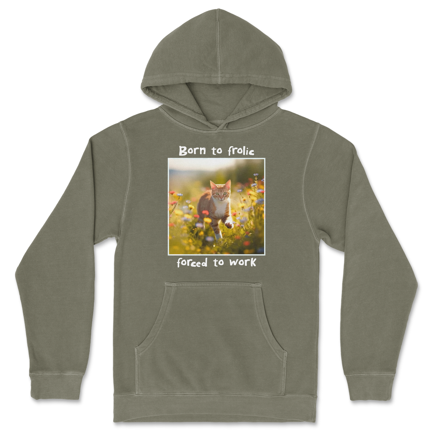 Independent Clothing Co. Hoodie Born to Frolic  in Olive