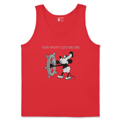 Gildan SoftStyle Tank Top God Wont Let Me Die in Red