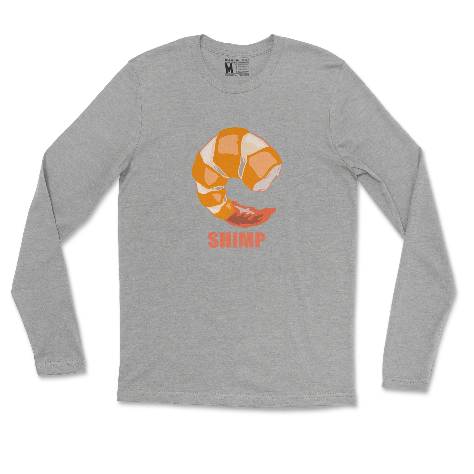 Gildan SoftStyle Long Sleeve Shimp in Sports Grey