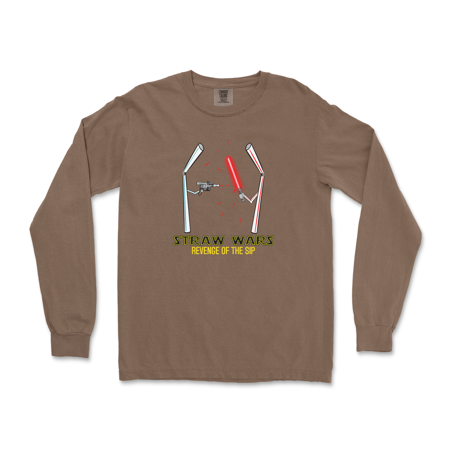 Comfort Colors Long Sleeve Straw Wars in Espresso