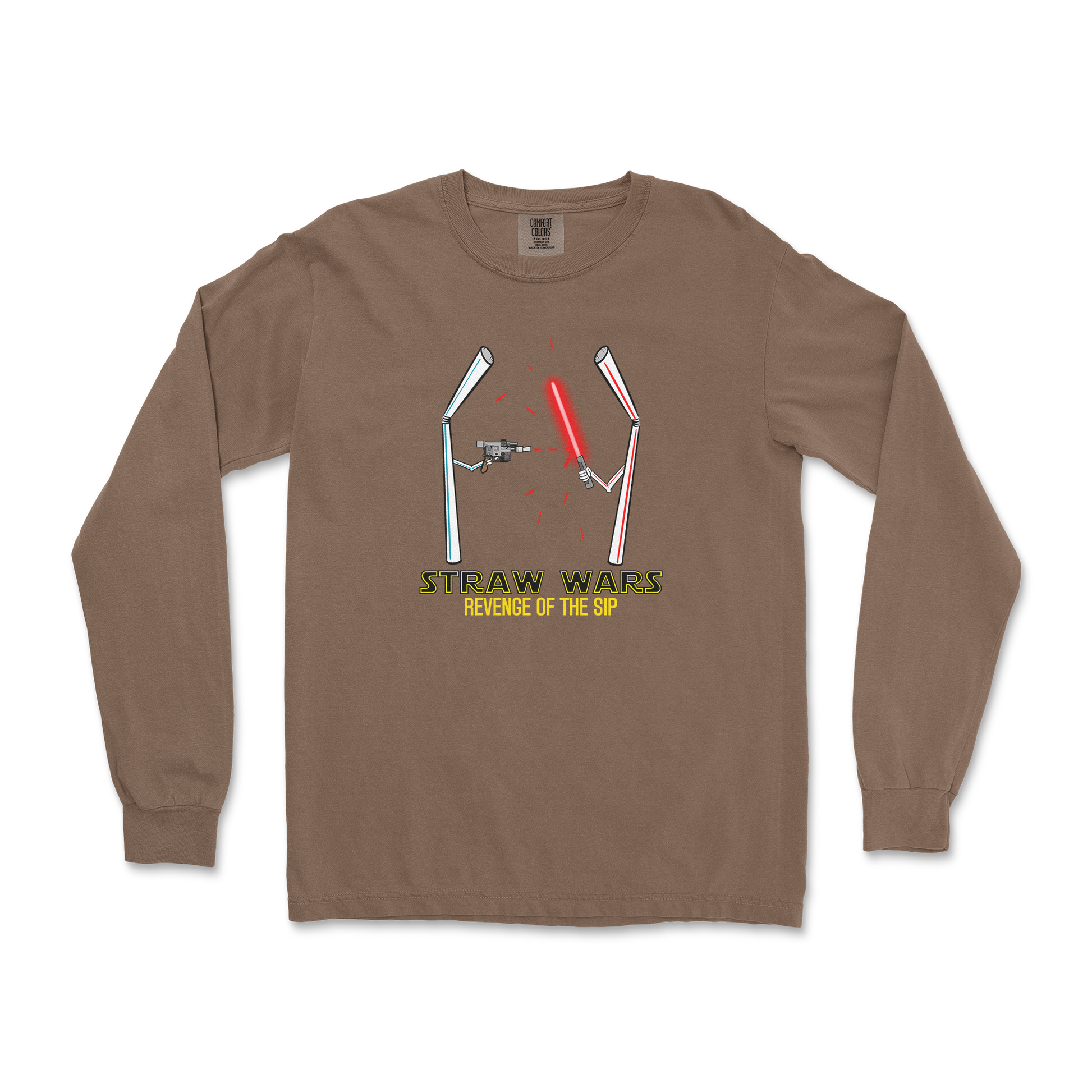 Comfort Colors Long Sleeve Straw Wars in Espresso