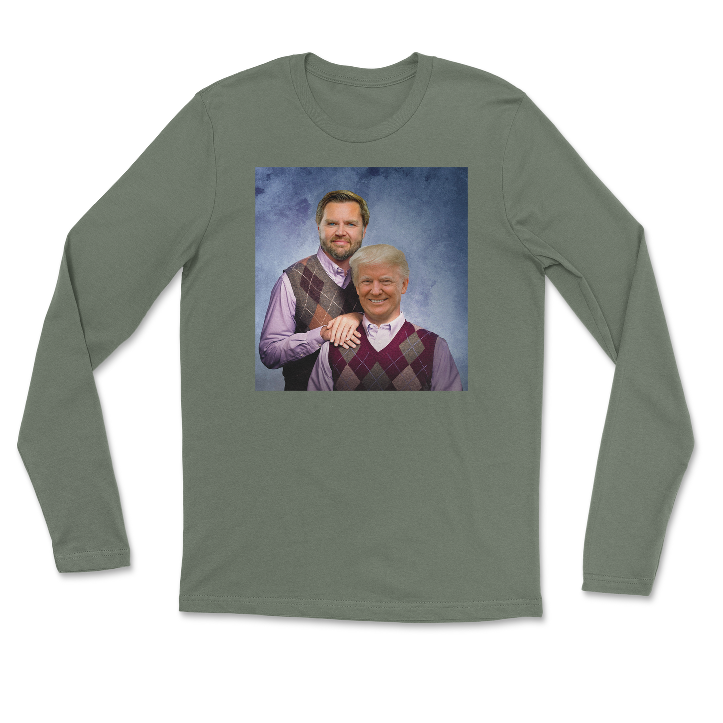 The Nice Shirt Long Sleeve Step Brothers  in Military-Green