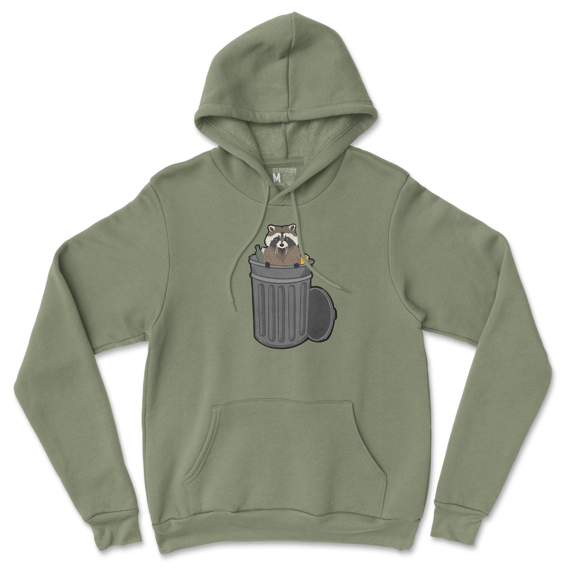 Gildan SoftStyle Hoodie Trash Panda Enthusiast in Military Green