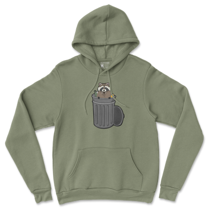 Gildan SoftStyle Hoodie Trash Panda Enthusiast in Military Green