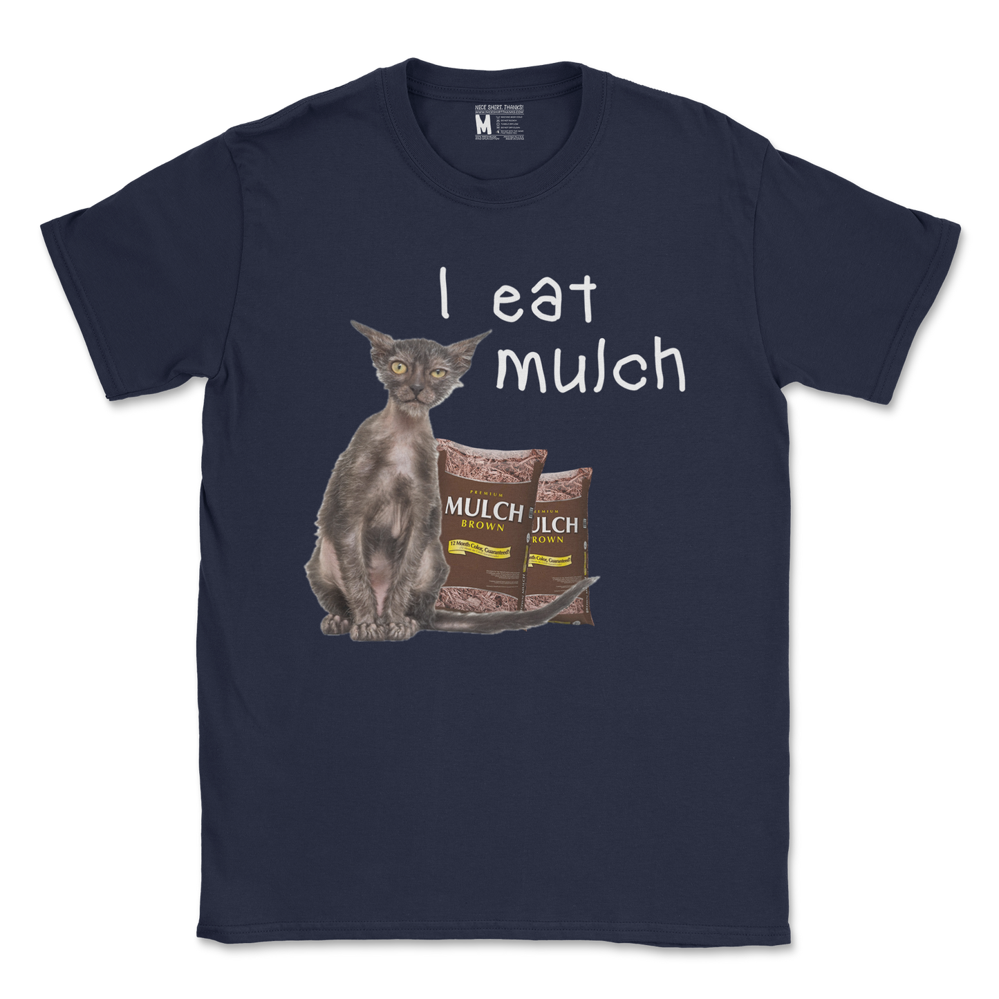 Gildan SoftStyle T-Shirt I Eat Mulch in Navy