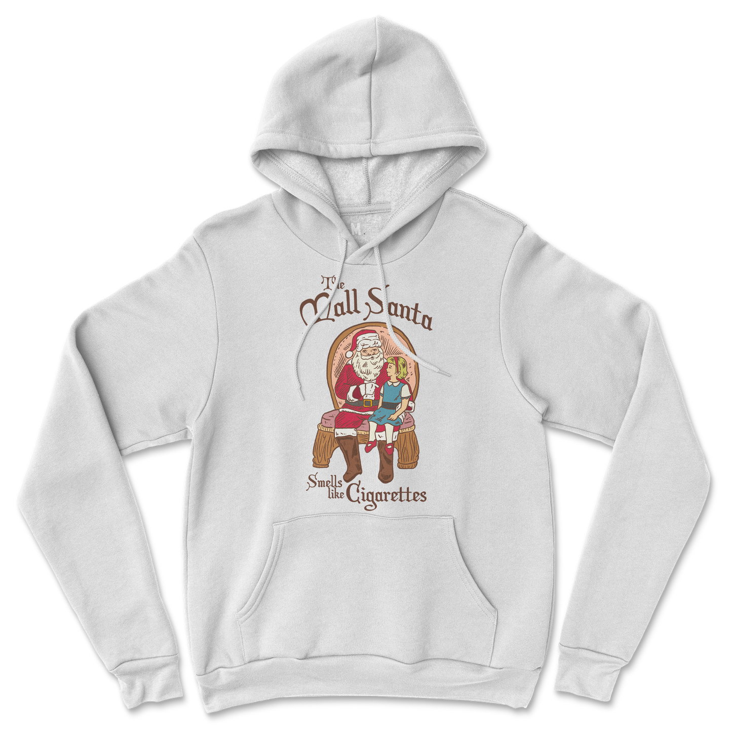 Gildan SoftStyle Hoodie Mall Santa  in White