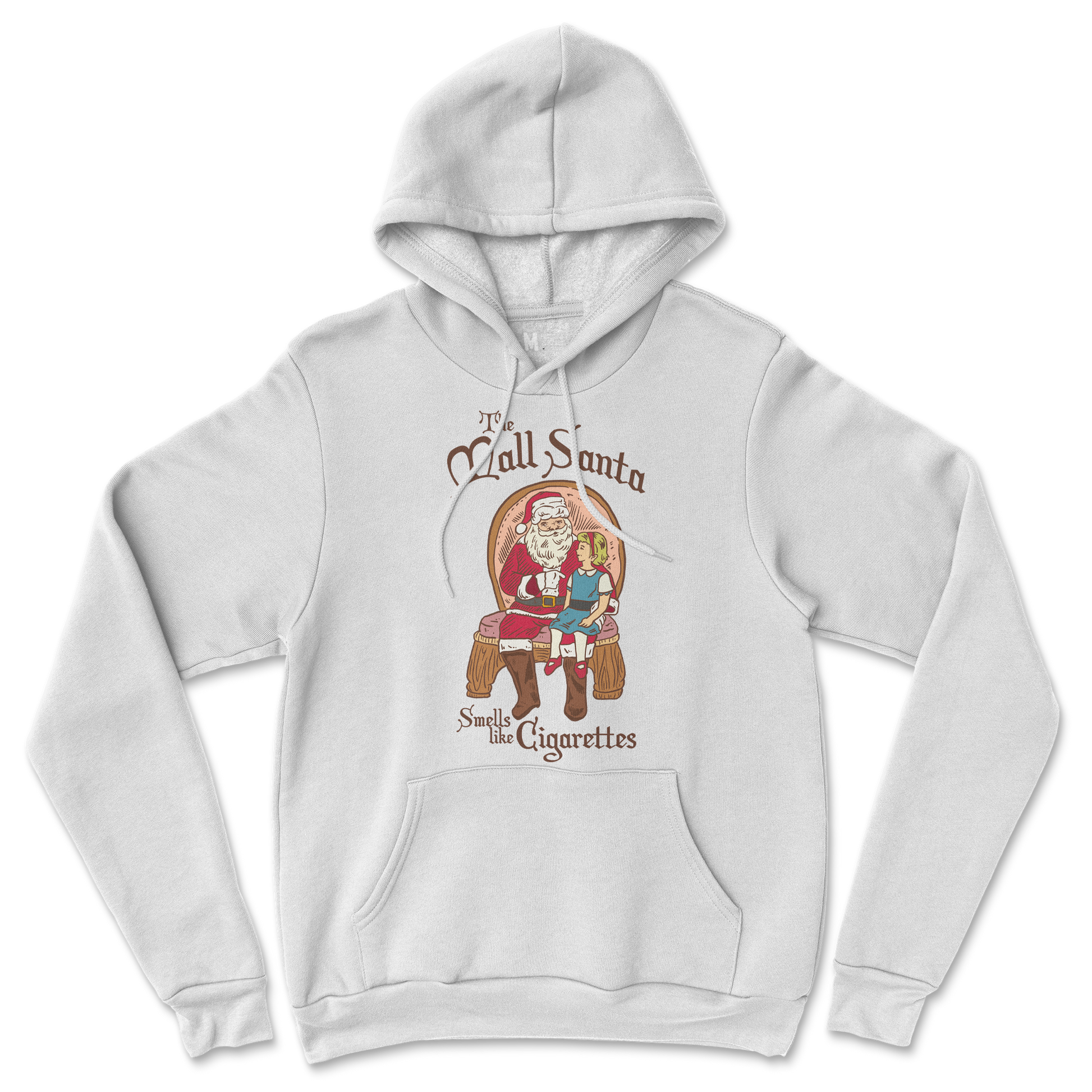 Gildan SoftStyle Hoodie Mall Santa  in White