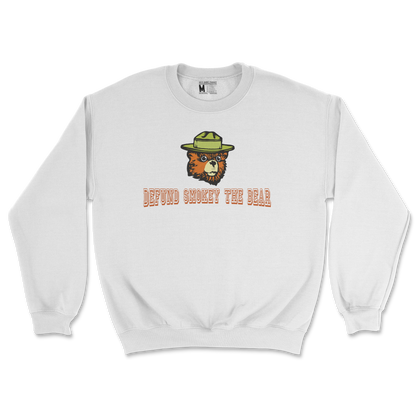 Heavy Blend Crew Neck Defund Smokey Bear in White