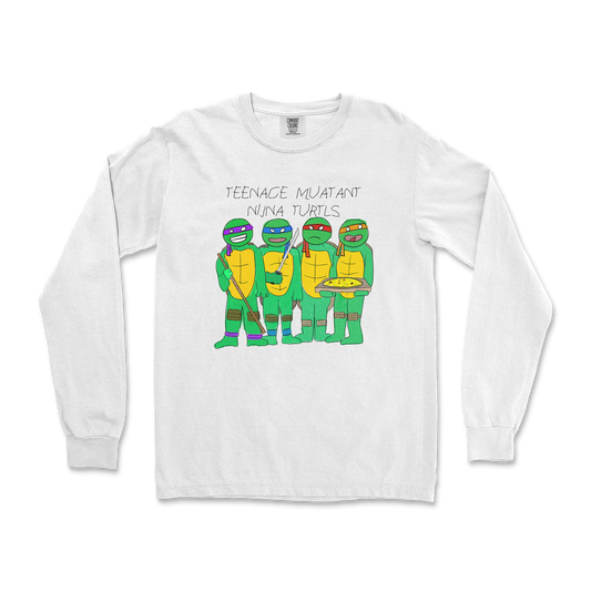 Comfort Colors Long Sleeve Ninja Turtles in White