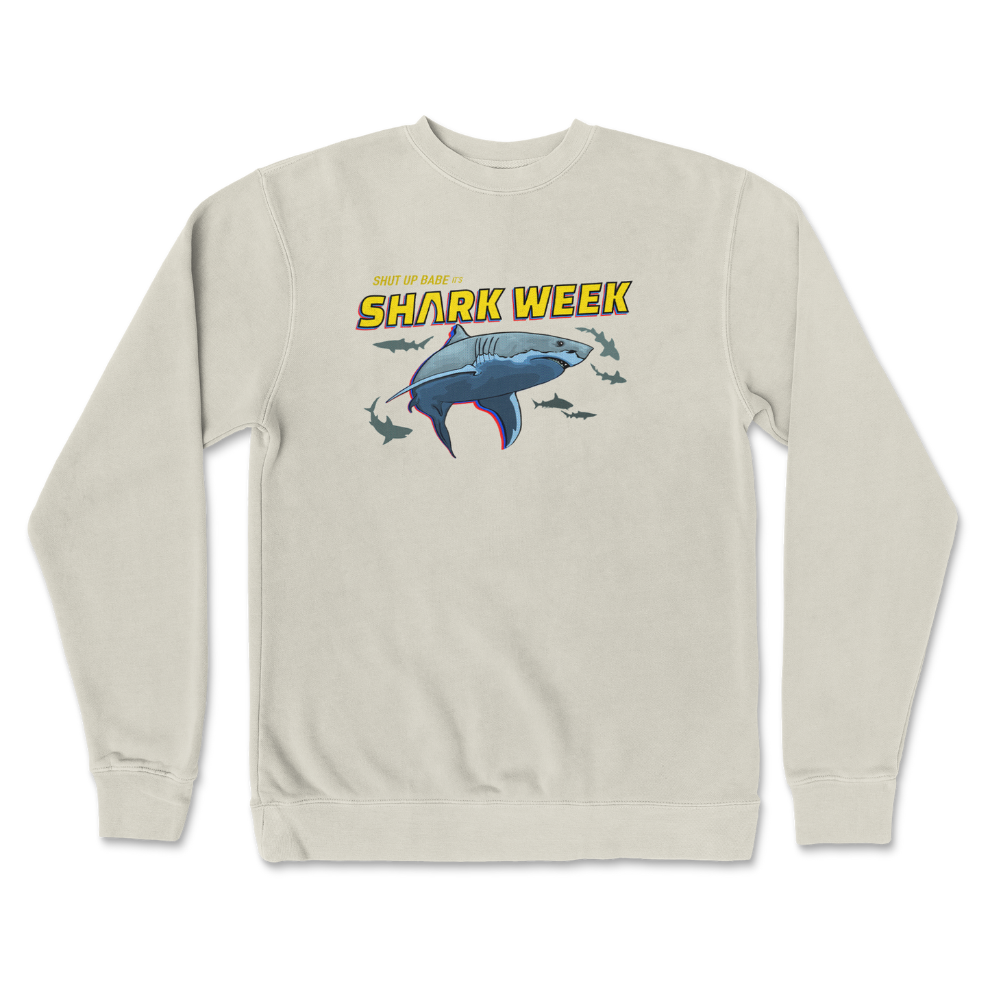 Independent Clothing Co. Crew Neck Shark Week in Bone