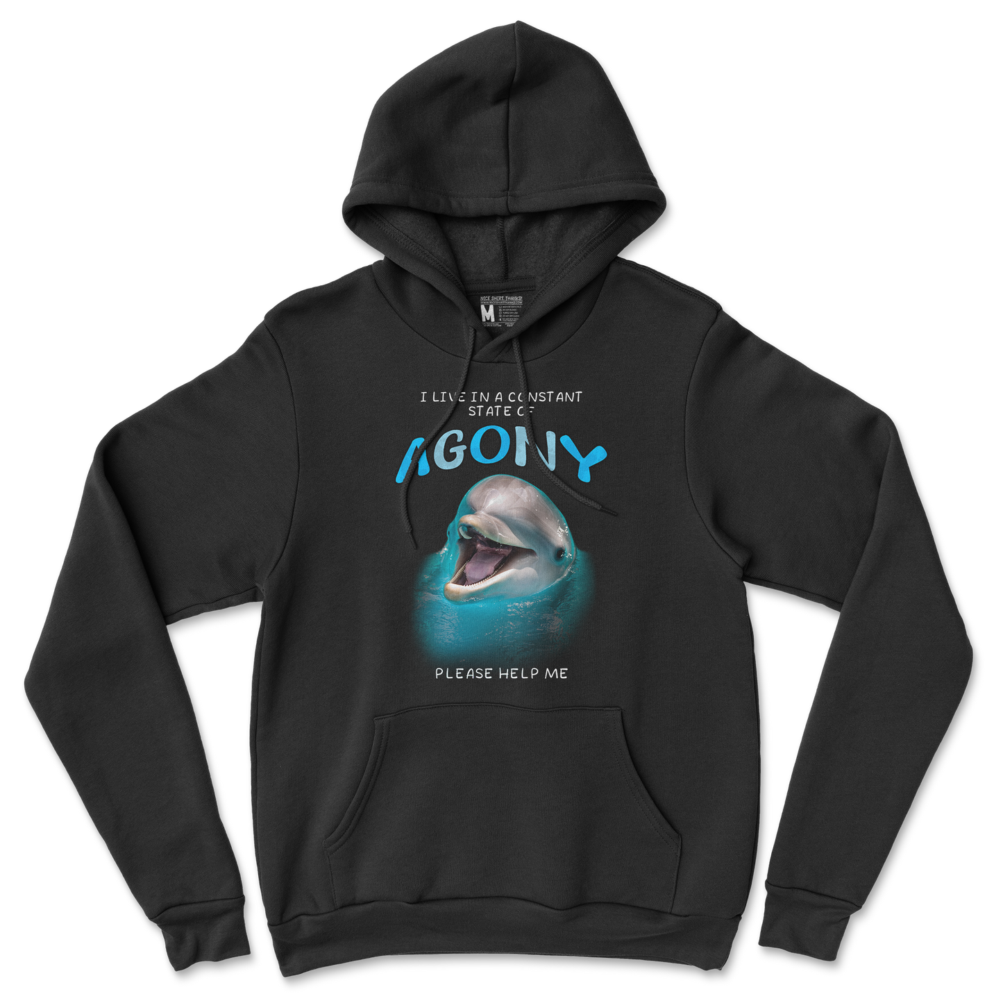 Gildan SoftStyle Hoodie Agony Dolphin in Back