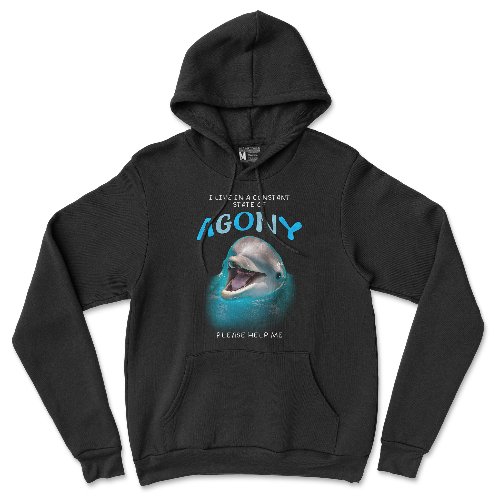 Gildan SoftStyle Hoodie Agony Dolphin in Back