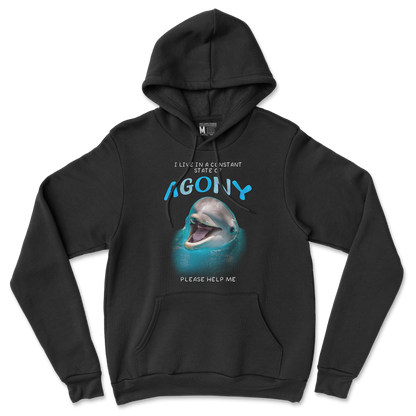 Gildan SoftStyle Hoodie Agony Dolphin in Back