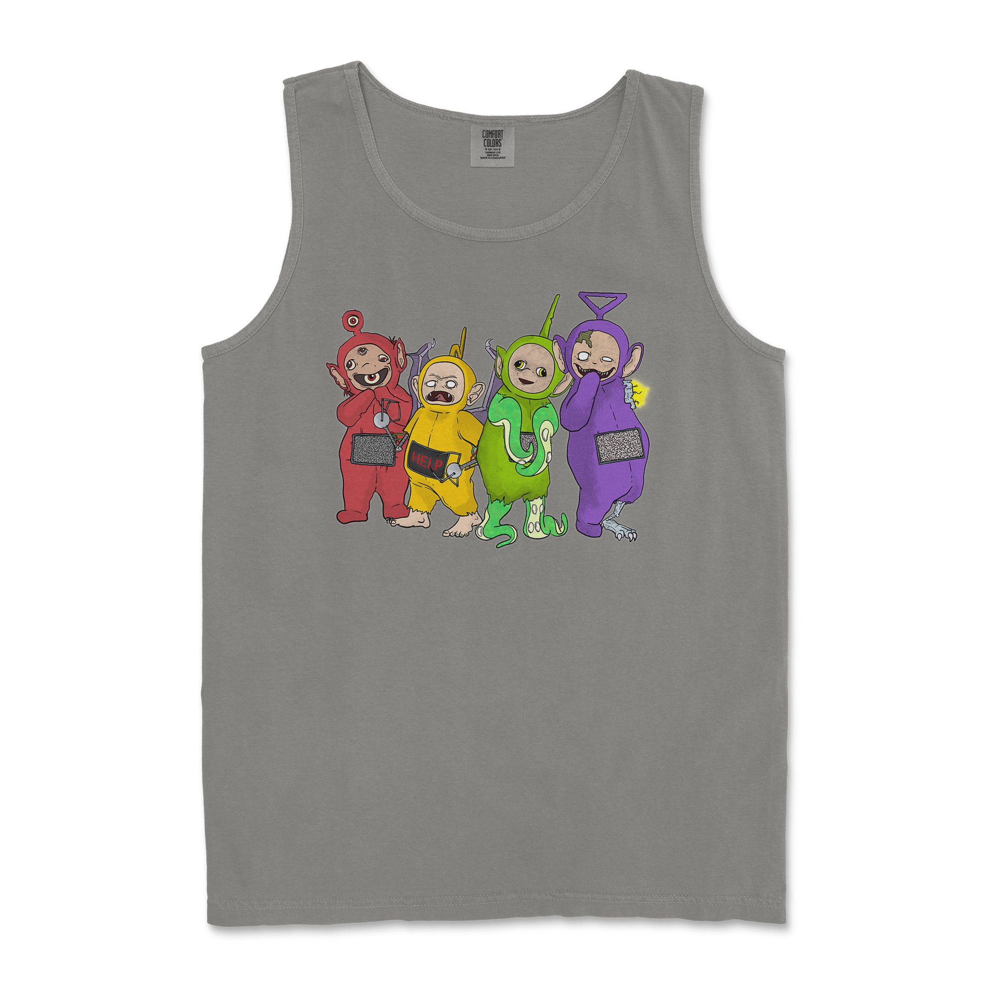 Comfort Colors Tank Top Telatubbies in Grey