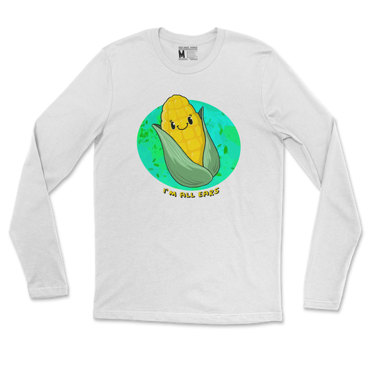 Gildan SoftStyle Long Sleeve Mmm Corn in White