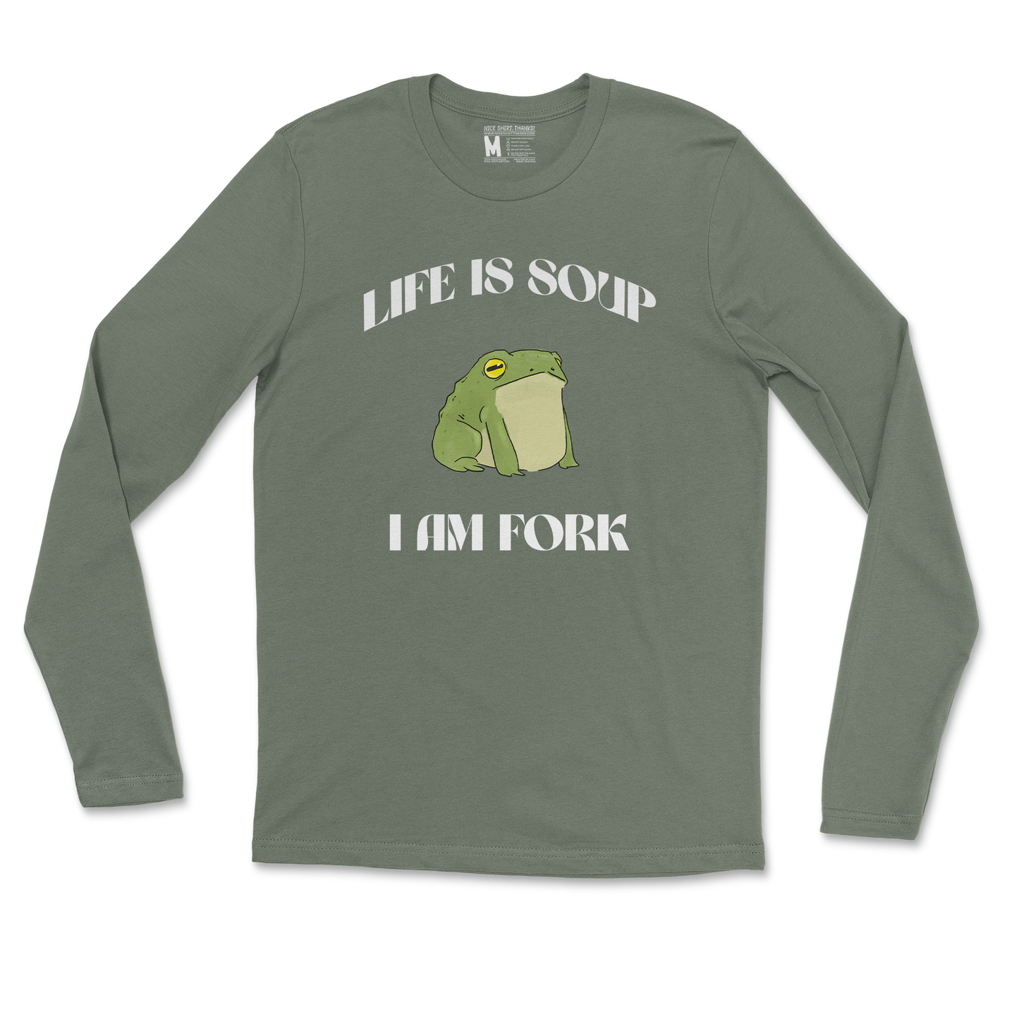 Gildan SoftStyle Long Sleeve Life is Soup in Military Green