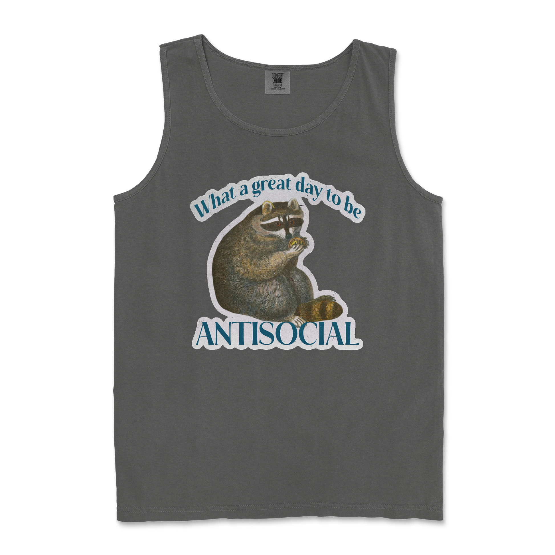 Comfort Colors Tank Top Antisocial in Pepper