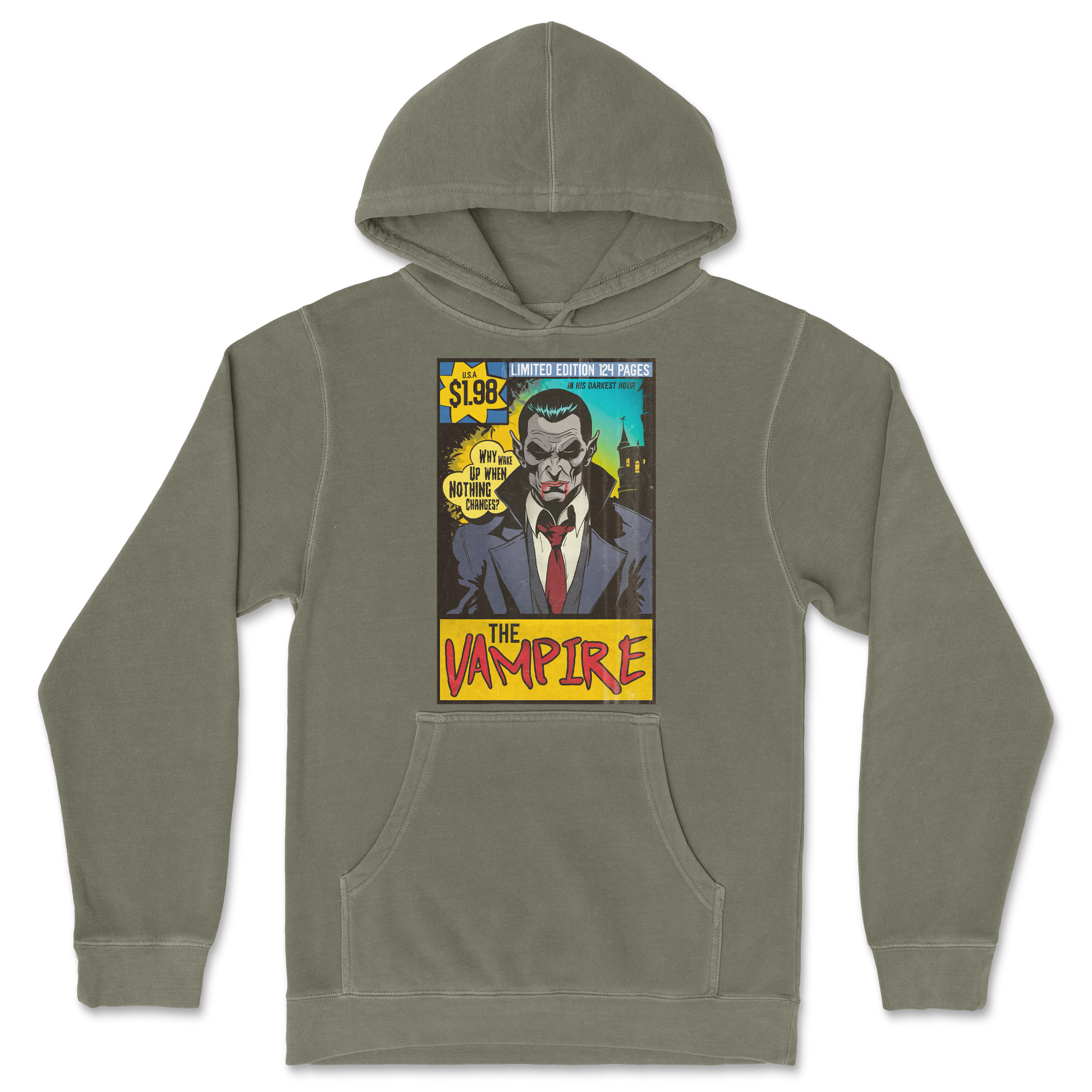 Independent Clothing Co. Hoodie Sad Vampire in Olive