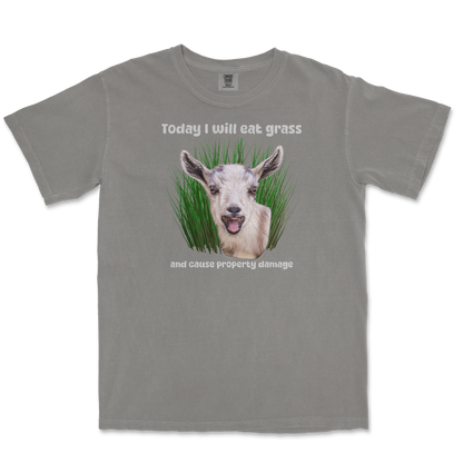 Comfort Colors T-Shirt Crazy Goat  in Grey