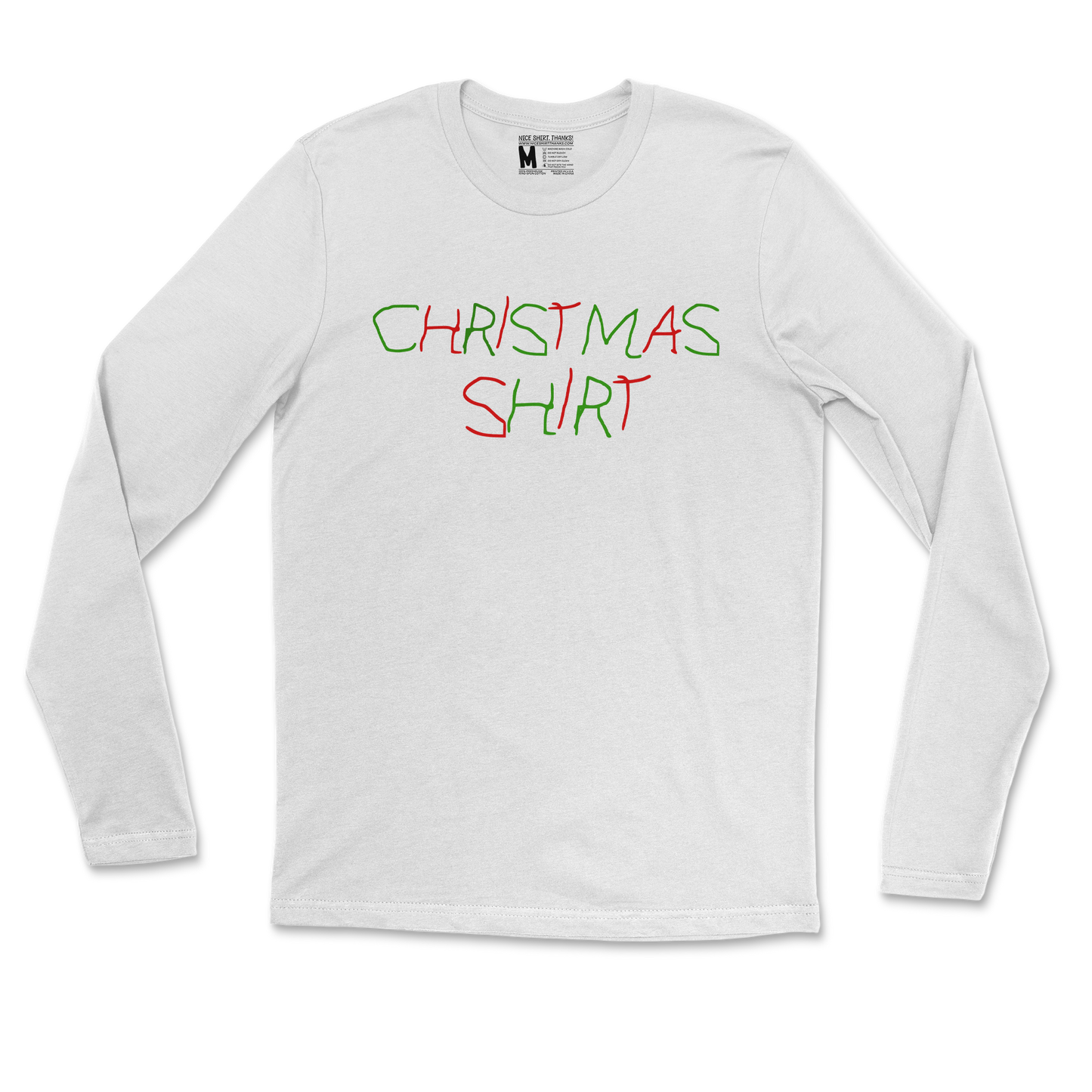 Gildan SoftStyle Long Sleeve Christmas Shirt in White