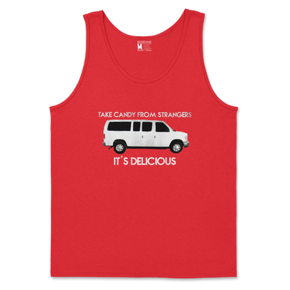 Gildan SoftStyle Tank Top Stranger Danger in Red