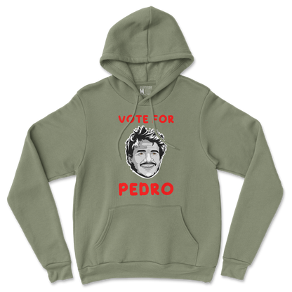 Gildan SoftStyle Hoodie Vote For Pedro in Military Green