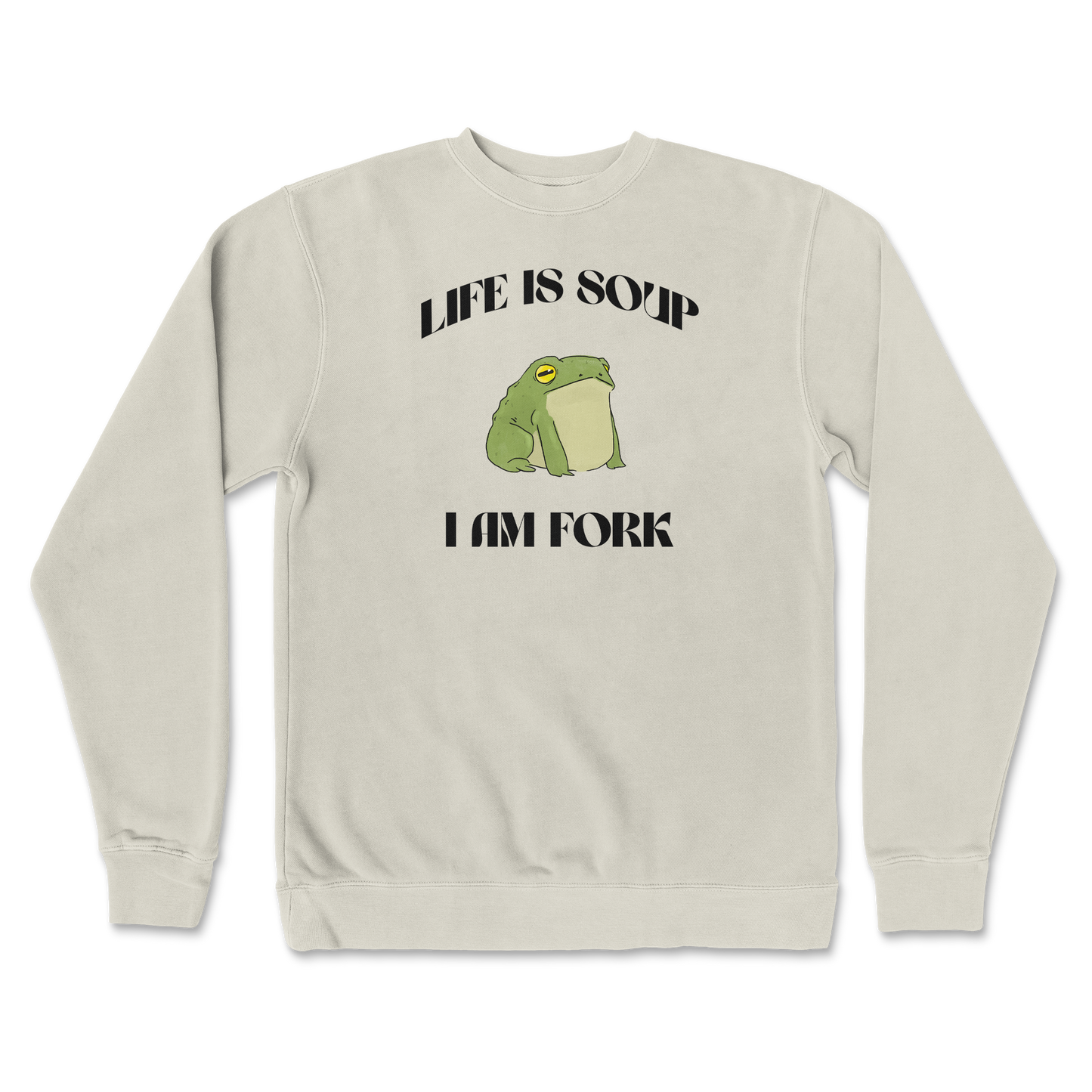 Independent Clothing Co. Crew Neck I Am Fork  in Bone