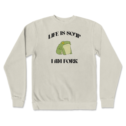 Independent Clothing Co. Crew Neck I Am Fork  in Bone