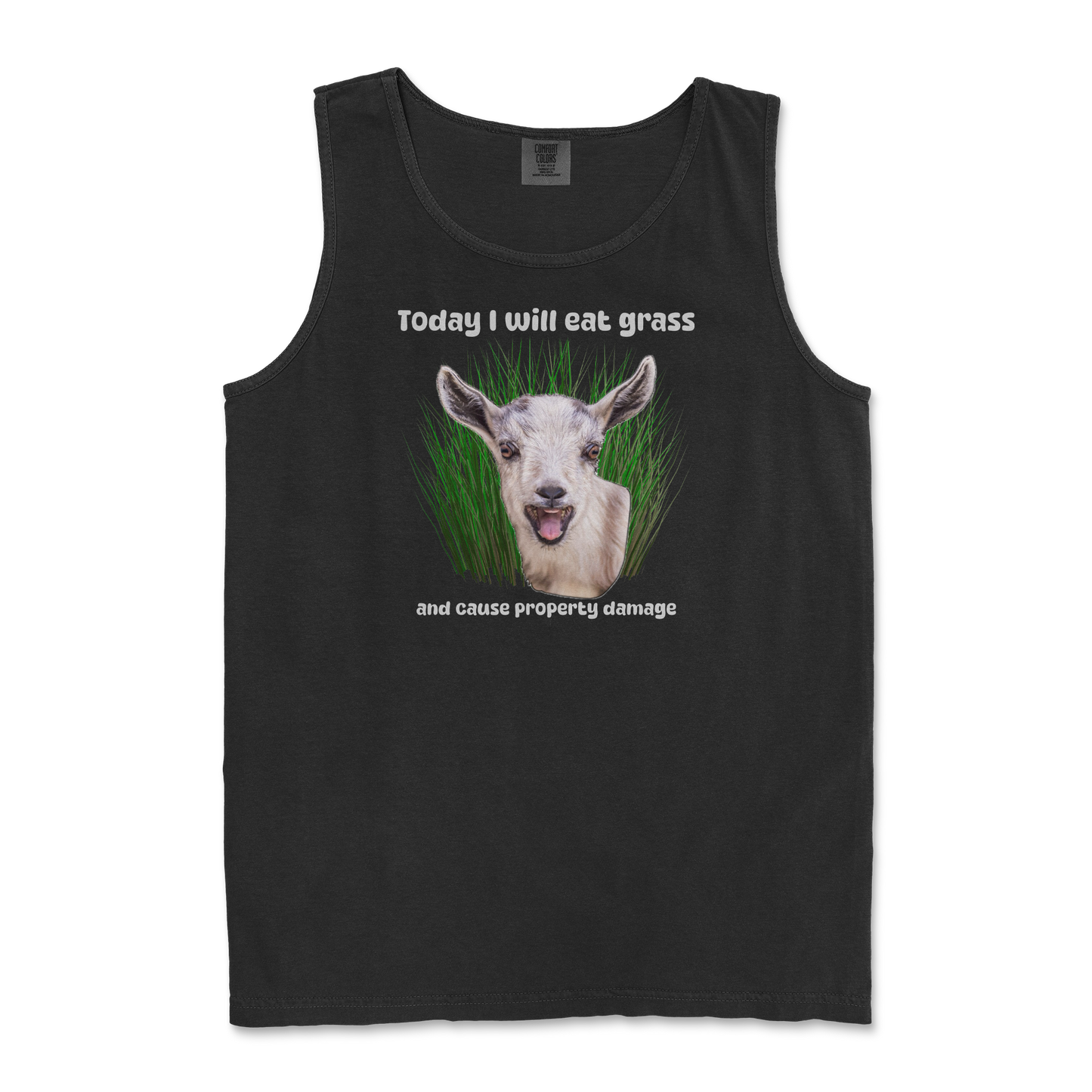 Comfort Colors Tank Top Crazy Goat  in Black