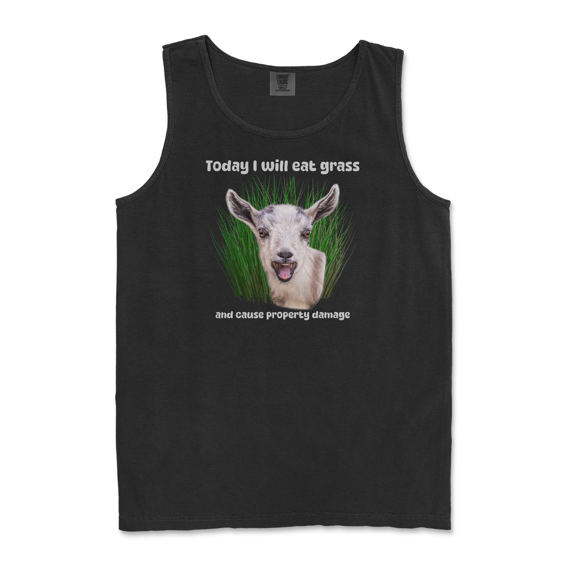 Comfort Colors Tank Top Crazy Goat  in Black