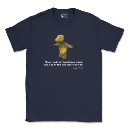 Gildan SoftStyle T-Shirt Robert Frost Quote in Navy