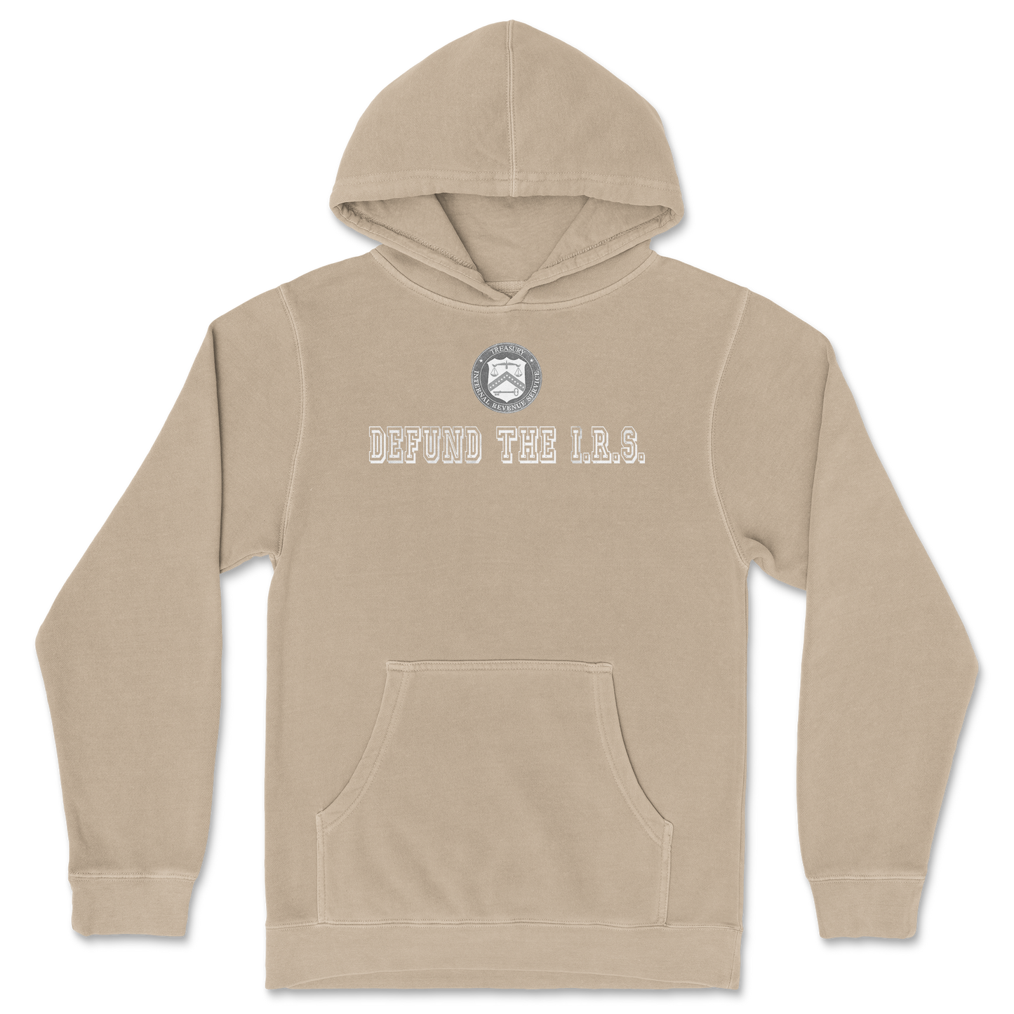 Independent Clothing Co. Hoodie Defund The I.R.S. in Sandstone