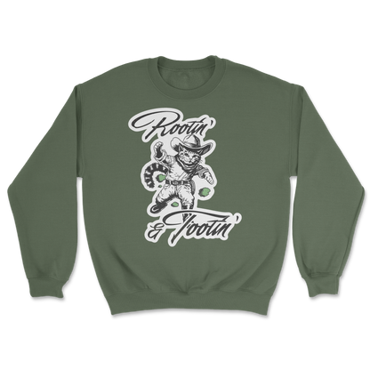 The Nice Shirt Crew Neck Rootin Tootin  in Military-Green