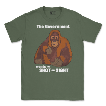 Gildan SoftStyle T-Shirt The Government Hates Me  in Military-Green