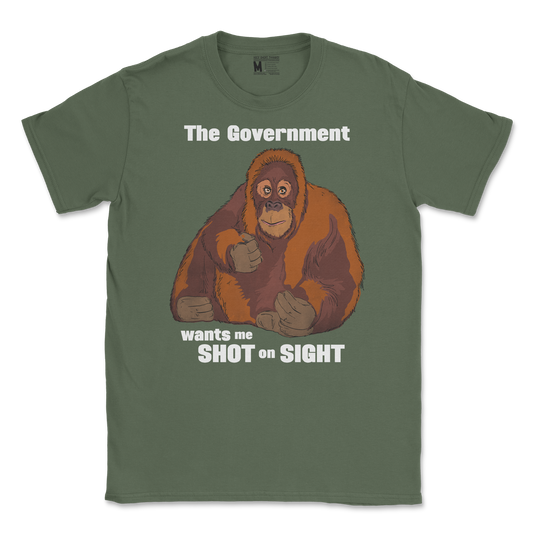 Gildan SoftStyle T-Shirt The Government Hates Me  in Military-Green